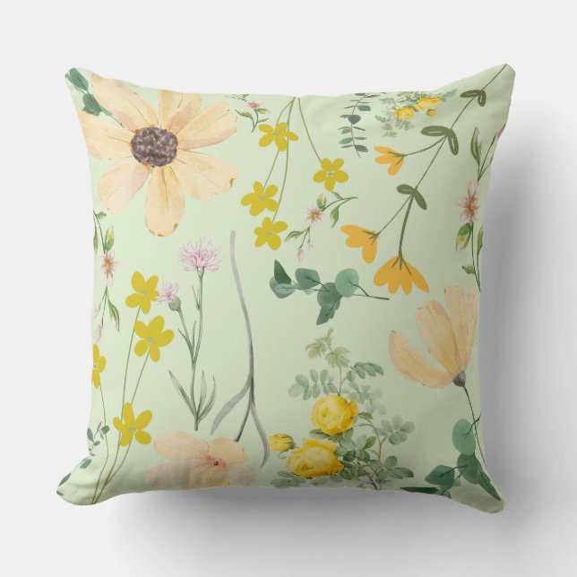 Cojín decorativo de Serenidad de Meadow Bloom (Anverso)