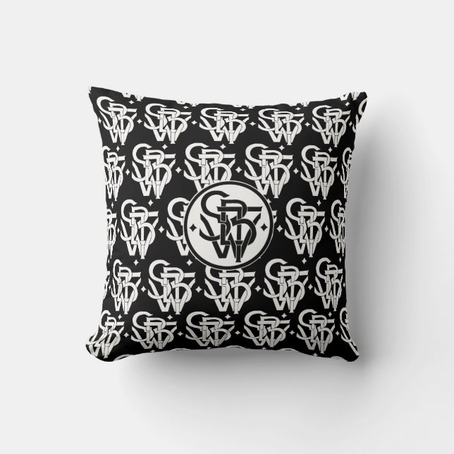 Cojín decorativo de Shaireabs Bayleigh (negro con (Anverso)