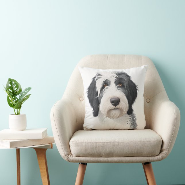 Cojín decorativo de Sheepadoodle (Silla)