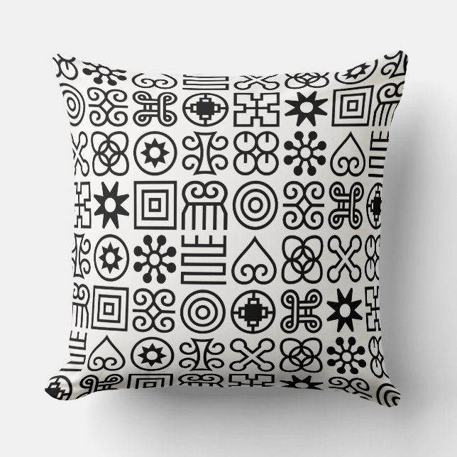 Cojín decorativo de Símbolo Africano Adinkra (Anverso)