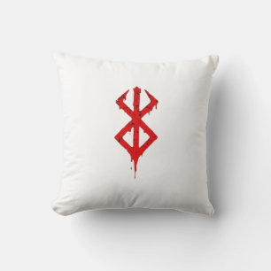 Cojín decorativo de símbolo de sangre rúnica - neg