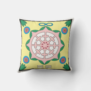 Cojín decorativo de símbolos de felicidad/ser feli