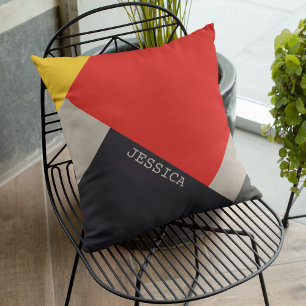 Cojín Decorativo De Stijl Inspiró Las Plazas De Color Primario