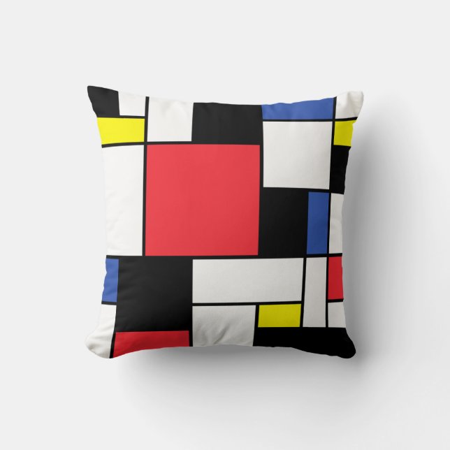 Cojín Decorativo De Stijl Neoplástico Art (Anverso)