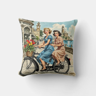 Cojín decorativo de sueño de bicicleta de época
