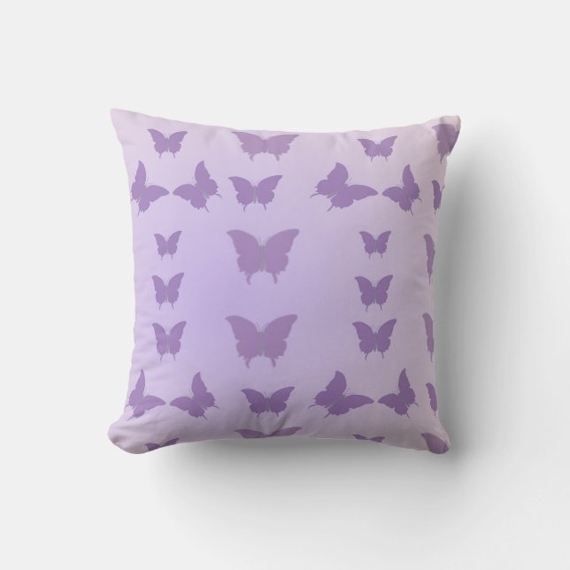 Cojín decorativo de Sueños de Mariposa Lavender (Anverso)