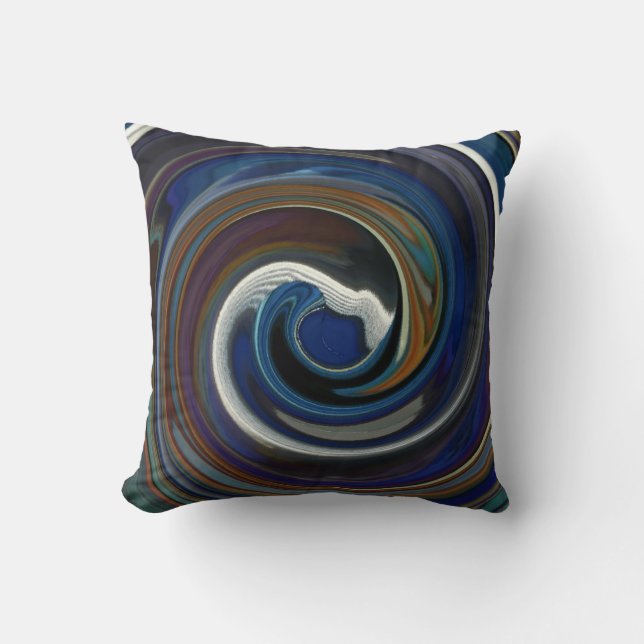 Cojín decorativo De Swirl Blue Patchwork (Anverso)