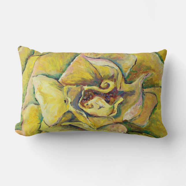 Cojín decorativo de Swirl Rose Yellow (Anverso)