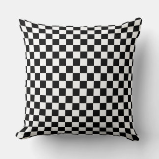 Cojín decorativo de tablero negro y blanco