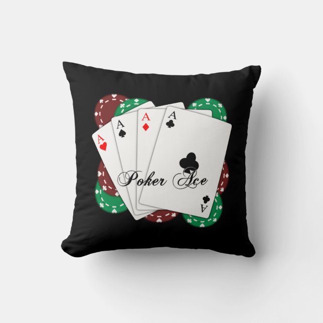 Cojín decorativo de tarjetas de juego de Poker Ace (Anverso)