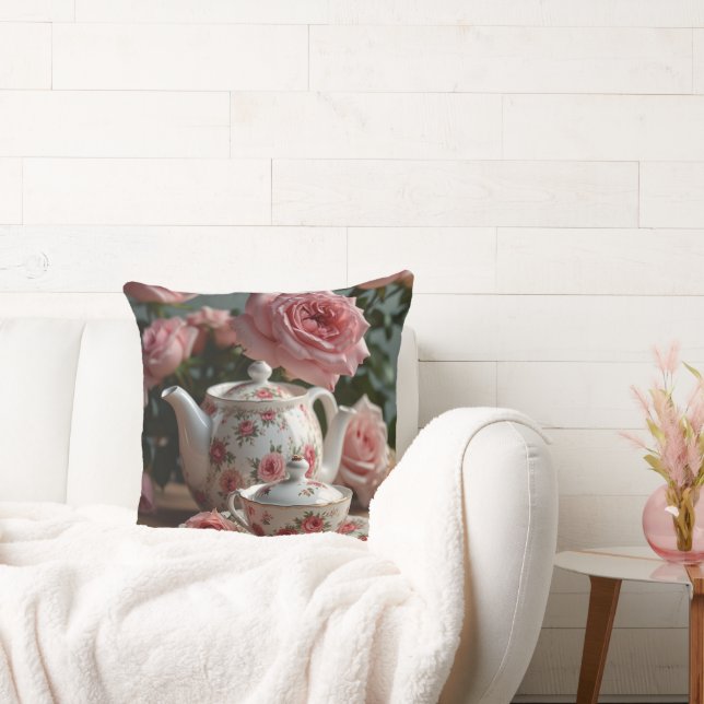 Cojín decorativo de té Rosa de col rosa (Sofá)