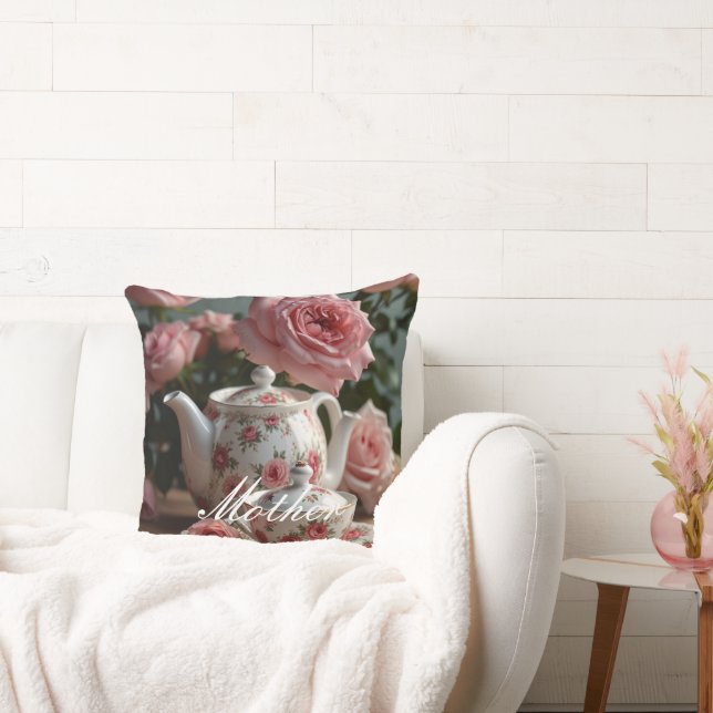 Cojín decorativo de té Rosa de col rosa (Sofá)