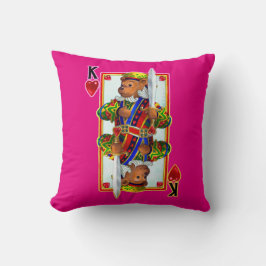 Cojín decorativo de Teddy Bear King of Hearts