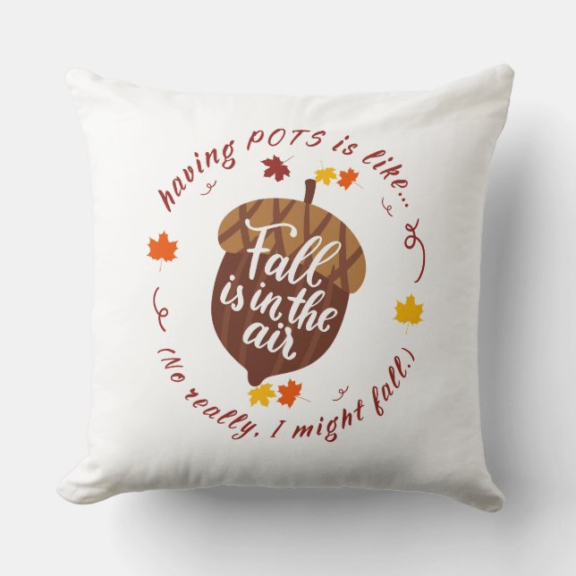 Cojín decorativo de temas de caída de ollas (Anverso)