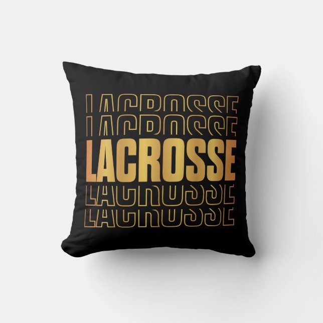 Cojín decorativo de texto Lacrosse (Anverso)
