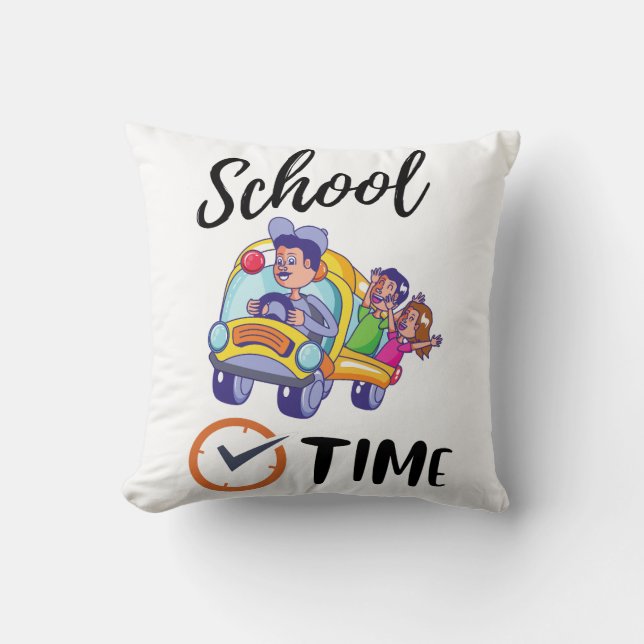 Cojín decorativo de tiempo escolar (Anverso)