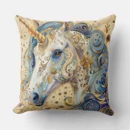 Cojín decorativo de unicornio acuarela