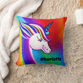 Cojín decorativo de unicornio arcoiris personaliza