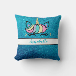 Cojín decorativo de unicornio floral personalizado