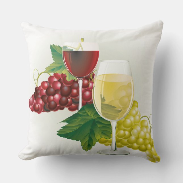 Cojín decorativo de uvas de vino (Anverso)