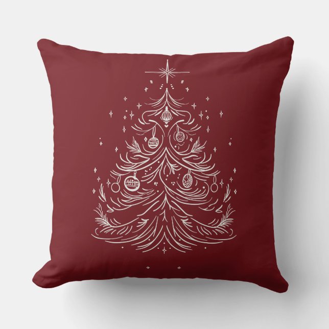 Cojín decorativo de vacaciones de árbol sin tiempo (Anverso)