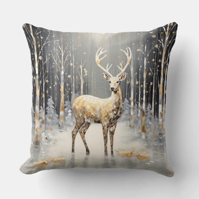 Cojín decorativo de vacaciones de renos Navidades  (Anverso)