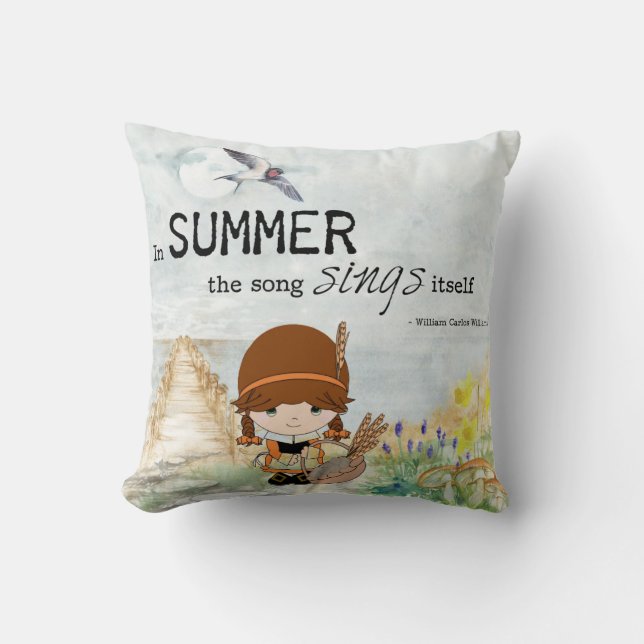 Cojín decorativo de verano Chica lindo (Anverso)