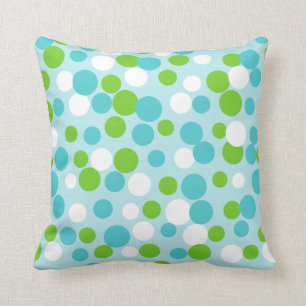 Cojín decorativo de verano Retro Lime Aqua Dots