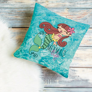 Cojín decorativo de vida de sirena de 16" x 16"