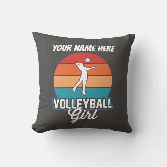 Cojín decorativo de voleibol chica (Anverso)