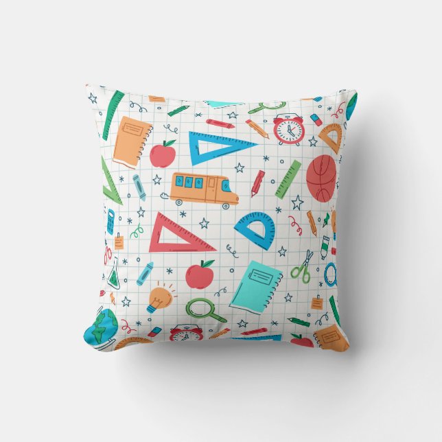 Cojín Decorativo De vuelta a la escuela - Diversión y nuevo comienz (Anverso)