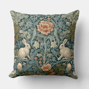 Cojín Decorativo de William Morris con Conejo