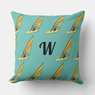 Cojín decorativo de windsurf monograma