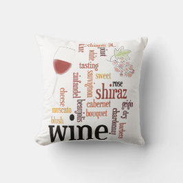 Cojín decorativo de Wine Word Cloud