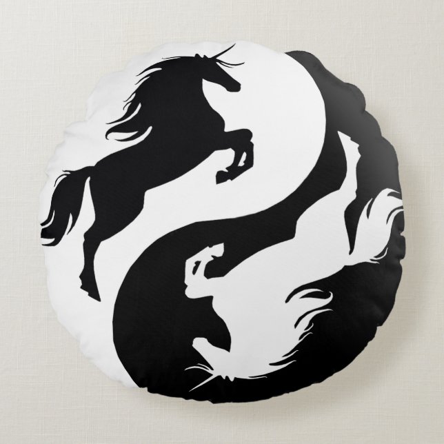 Cojín decorativo de Yin Yang Unicorn (Anverso)