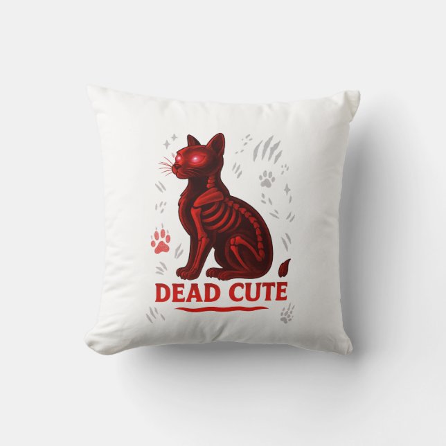 Cojín Decorativo Dead Cute – Halloween Cat T-Shirt (Anverso)
