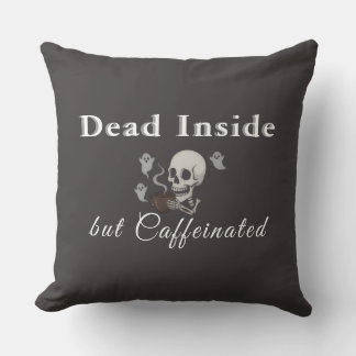 Cojín Decorativo Dead Inside But Caffeinated – Halloween Pillow