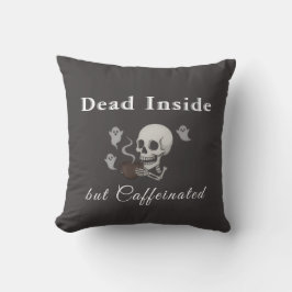 Cojín Decorativo Dead Inside But Caffeinated – Halloween Pillow