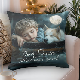 Cojín Decorativo Dear Santa We've Been Good Holiday Photo