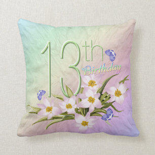Cojín Decorativo décimotercero Arco iris y Wildflowers del