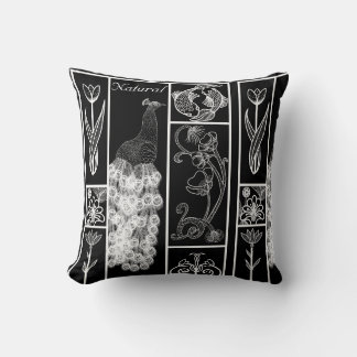 Cojín Decorativo Decodificación de arte blanco y negro personalizab