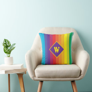Cojín Decorativo Decora Kei Bold Rainbow Striped Monogram