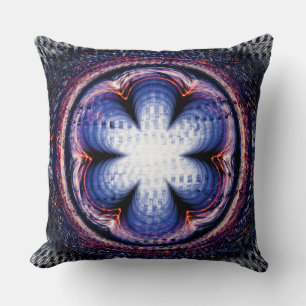 Cojín Decorativo decoración abstracta azul floreada
