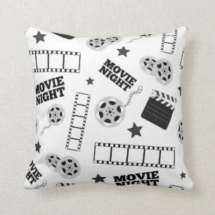 Cojín Decorativo decoración adorable de motivos de película blanca