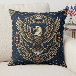 Cojín Decorativo Decoración Águila Calva Patriótica Americana Vinta