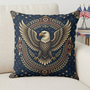 Cojín Decorativo Decoración Águila Calva Patriótica Americana Vinta
