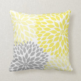 Cojín Decorativo Decoración amarilla gris dahlia