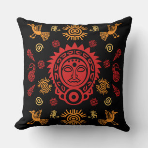 Cojín Decorativo Decoración artística azteca mexicana en casa