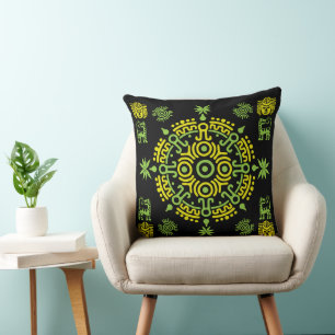 Cojín Decorativo Decoración artística azteca mexicana en casa