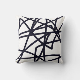 Cojín Decorativo decoración audaz de pileta de tiro blanco y negro